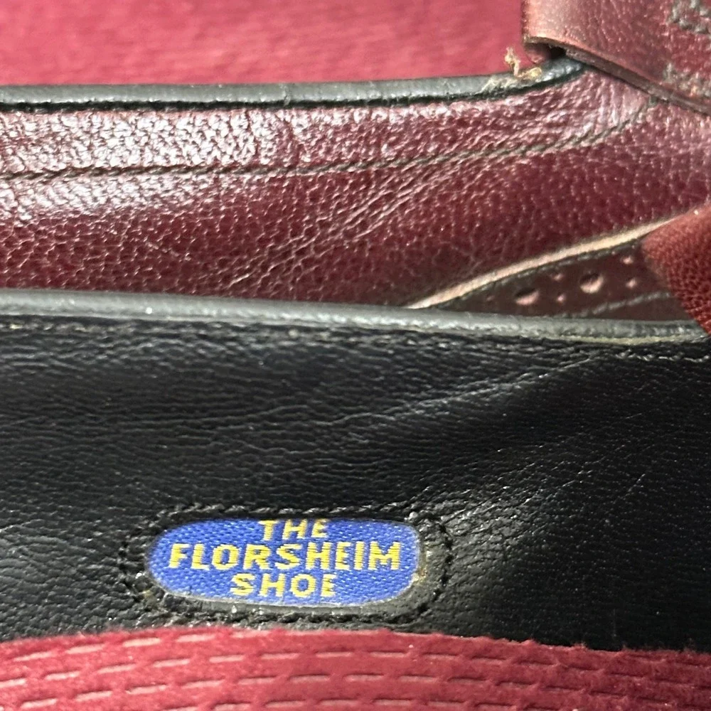 Florsheim Lexington Kiltie‎ Tassel Wingtip Loafers Mens 8 Burgundy Leather Dress